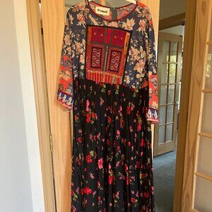 Long floral dress for holiday parties